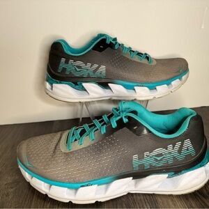 🔥Hoka One One Elevon Black/Bluebird Running Walking Athletic Shoes Womens Size9